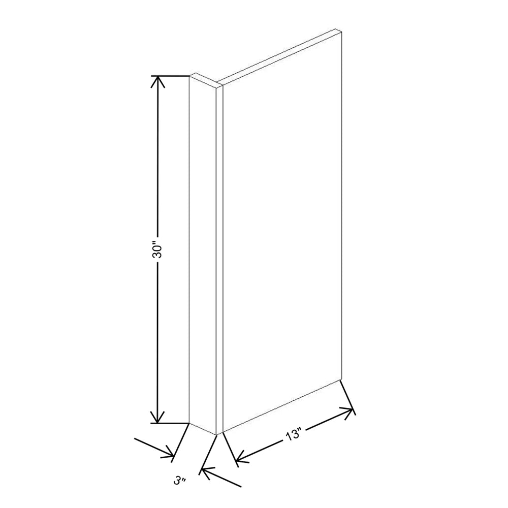 Fabuwood Illume Catalina Bianco Matte Wall End Panel 3" X 30" X 14" Deep